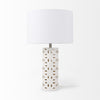 Pierced White Ceramic Base Table Lamp