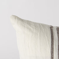 off white Pillow Cover with Brown Stripes