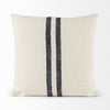 Beige and Central Blue Stripes Square Accent Pillow Cover