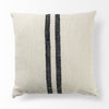 Beige and Central Blue Stripes Square Accent Pillow Cover