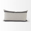Cream and Gray Striped Lumbar Accent Pillow Cover