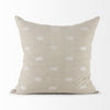 Canvas Beige and White Square Accent Pillow Cover