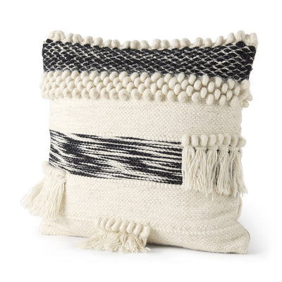 Boho Black and White Accent Pillow Cover