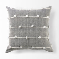 Dark Gray Detailed Pillow Cover