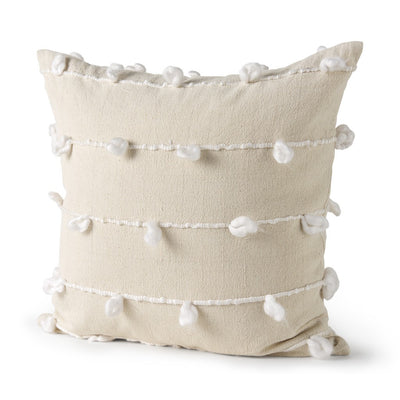 Clouds on Cream Canvas Square Pillow Cover