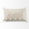 Clouds on Cream Canvas Lumbar Pillow Cover