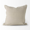 Rustic Sand and White Square Decorative Pillow Cover