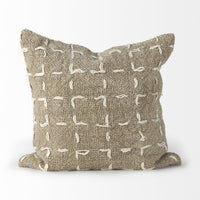 Rustic Sand and White Square Decorative Pillow Cover