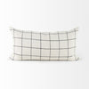 White and Black Grid Lumbar Accent Pillow Cover