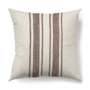 off white Pillow Cover with Brown Stripes