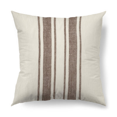 off white Pillow Cover with Brown Stripes