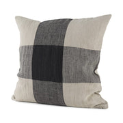 Beige and Black Plaid Pattern Throw Pillow Cover