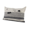 Light Gray Detailed Lumbar Throw Pillow Cover