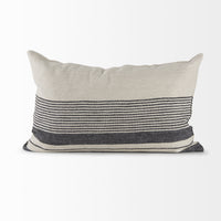 Light Gray Detailed Lumbar Throw Pillow Cover