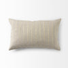 Beige and Gold Striped Lumbar Pillow Cover