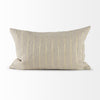 Beige and Gold Striped Lumbar Pillow Cover