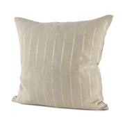 Beige and Gold Striped Pillow Cover