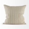 Beige and Gold Striped Pillow Cover