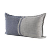 Gray and Blue Color Block Lumbar Pillow Cover