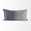 Gray and Blue Color Block Lumbar Pillow Cover