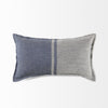 Gray and Blue Color Block Lumbar Pillow Cover