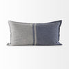 Gray and Blue Color Block Lumbar Pillow Cover