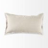 Cream Bordered Lumbar Pillow Cover