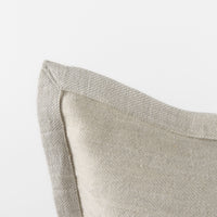 Cream Bordered Lumbar Pillow Cover