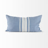 Blue and Cream Middle Striped Lumbar Pillow Cover