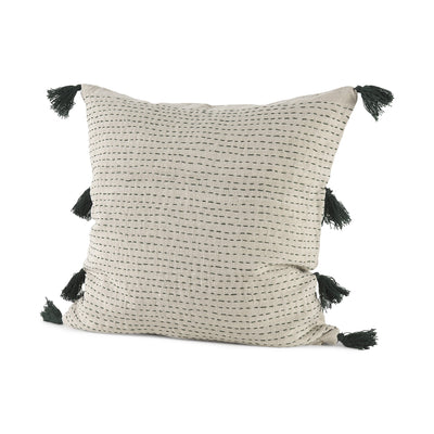 Beige and Black Dotted Pillow Cover