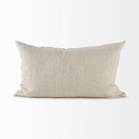 Beige and White Patterned Lumbar Pillow Cover