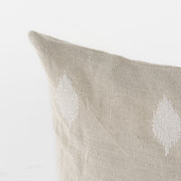 Beige and White Patterned Lumbar Pillow Cover
