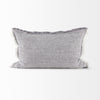 Light Gray Fringed Lumbar Throw Pillow Cover