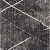 4’ x 6’ Gray Modern Distressed Lines Area Rug
