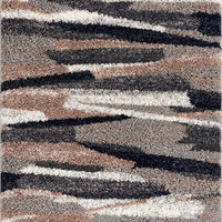 7’ x 9’ Gray and Black Strokes Area Rug