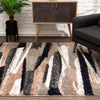 8’ x 11’ Gray and Black Strokes Area Rug