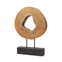 Natural Wood Disc Sculpture