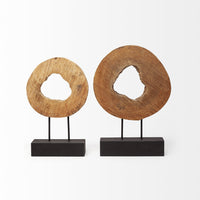 Natural Wood Disc Sculpture