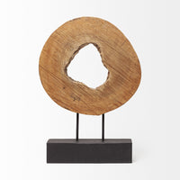Natural Wood Disc Sculpture