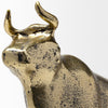 Gold Cast Aluminum Bull Sculpture