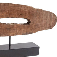 Brown Oval Shaped Wooden Sculpture