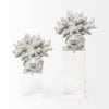 10" White Contempo Coral and Glass Sculpture