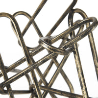 Brushed Gold and Black Abstract Paperclip Sculpture