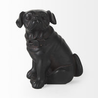 Black Resin Pug Dog Sculpture