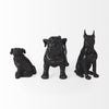 Black Resin Pug Dog Sculpture