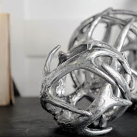 Petite Silver Resin Antler Shaped Sculpture