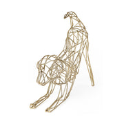 Gold Wire Stretching Dog Shaped Decor Piece