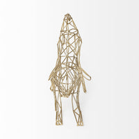 Gold Wire Stretching Dog Shaped Decor Piece