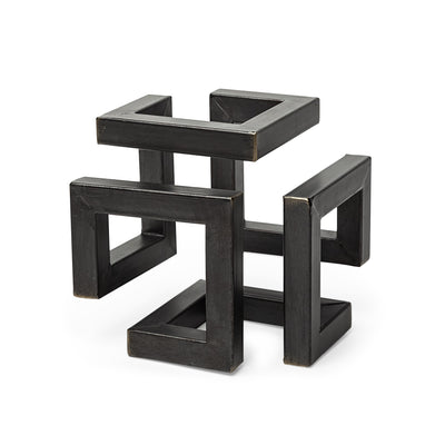 Petite Black Metal Geometric Sculpture