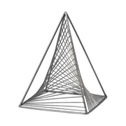 Contemporary Gray Metal Triangular Décor Piece